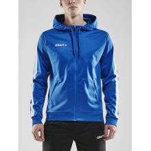 Craft Bluza z kapturem Hoodie Fullzip Pro Control kobaltowa/biała Męska